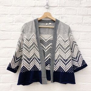 ⭐️ 2 for $25 • Anthropologie || Moth Chevron Stitch Open Cardigan Kimono‎ Gray L
